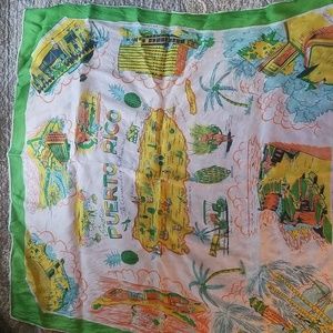 Puerto Rico Vintage souvenir scarf